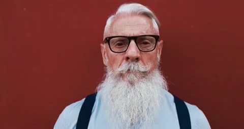 Hipster trendy man with serious expression Stock Footage 149117216