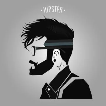 Hipster under cut Stock Illustration