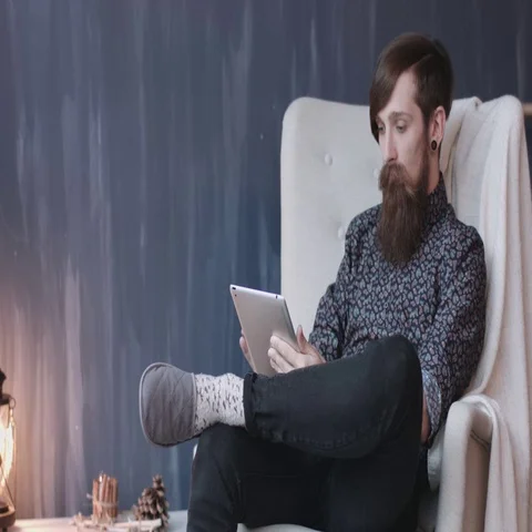 Hipster using digital tablet. Stock Footage 69289793