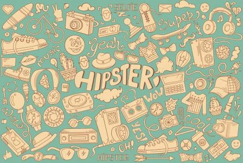 Hipster vector elements Illustrazione stock