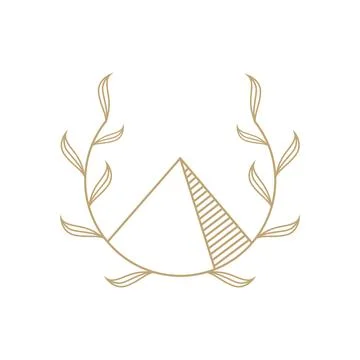 Hipster vines leaf with triangle logo design, vector graphic symbol icon il.. Illustrazione stock