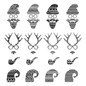 Hipster vintage icon with pattern background Stock Illustration
