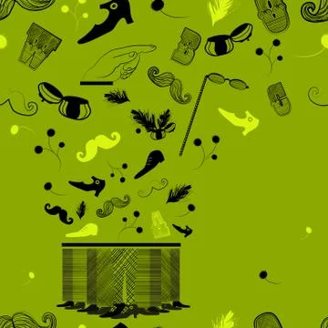 Hipster Vintage Seamless Pattern Stock Illustration