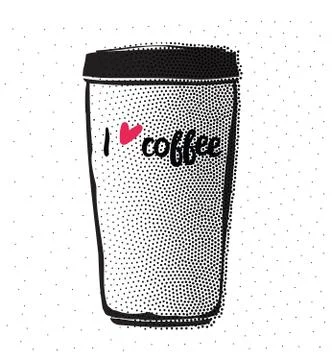 Hipster Vintage Stylized Lettering poster With Coffee Mug in grunge style Stock Illustration