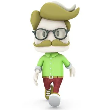 Hipster walking Stock Illustration