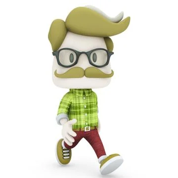 Hipster walking Stock Illustration