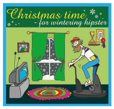 Hipster winter training Stock Illustration