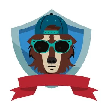 Hipster wolf cool sketch Stock Illustration