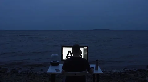 Hipster working in slow motion Stock Footage 67858917