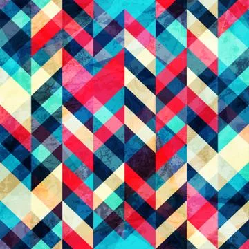 Hipster zigzag seamless pattern with grunge effect Illustrazione stock