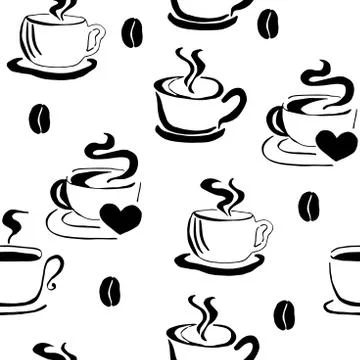 Hiqh quality seamless pattern with coffee Stock Illustration