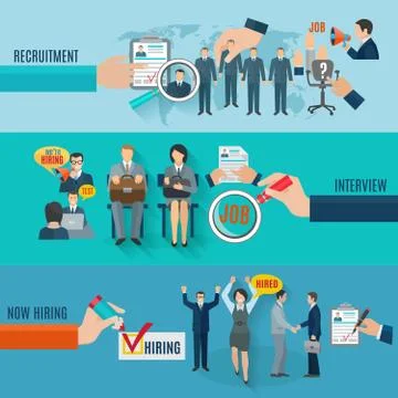 Hire Banner Set Illustration