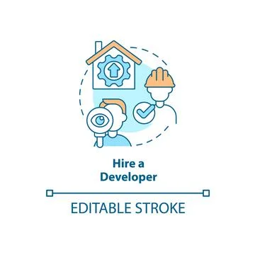 Hire developer concept icon Stock Illustration