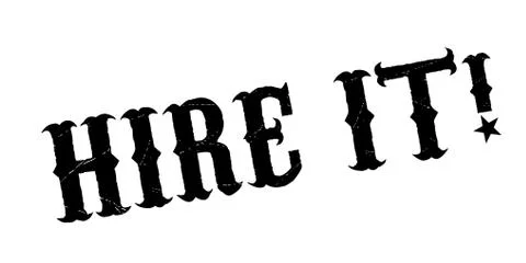 Hire It rubber stamp Stock Illustration