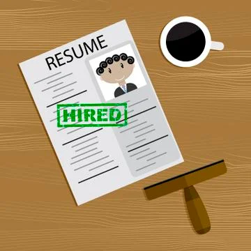 Hired concept top view vector Stock Illustration