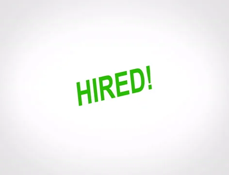 Hired Concept, words fall down on white background Stock Footage 42905212