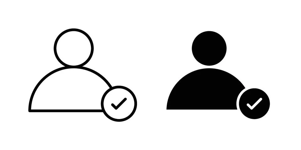 Hired icon vector concepts, line and silhouette style Stock Illustration