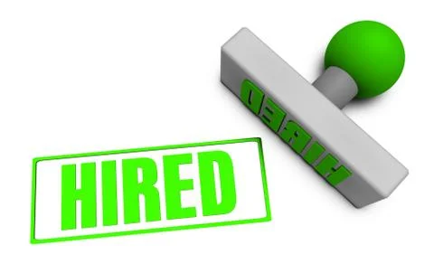 Hired Stamp Stock Illustration