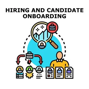 Hiring and candidate onboarding process concept vector イラスト素材