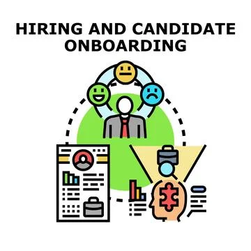 Hiring and candidate onboarding process vector illustration Stock Illustration