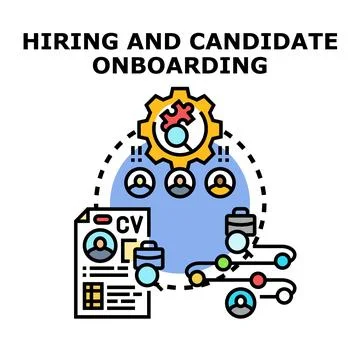 Hiring and candidate onboarding process vector illustration Stock Illustration