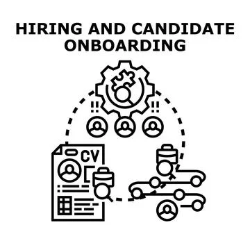 Hiring and candidate onboarding process vector illustration Stock Illustration
