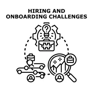 Hiring and onboarding challenges concept vector illustration イラスト素材