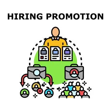 Hiring and promotion process in human resources management Stock Illustration