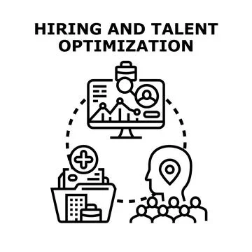 Hiring and talent optimization with human resource management Stock Illustration