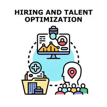Hiring and talent optimization with human resource management Stock Illustration