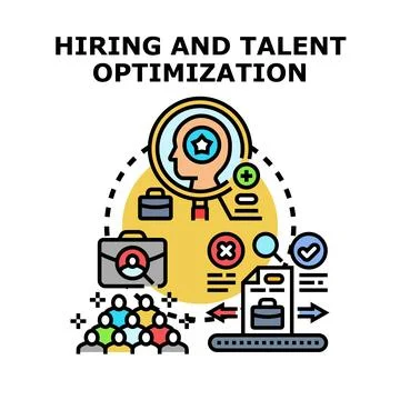 Hiring and talent optimization process concept 库存插图