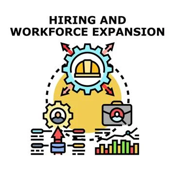 Hiring and workforce expansion concept for business development Stock Illustration