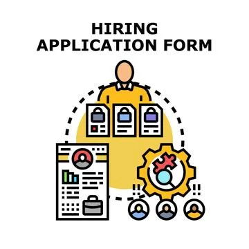 Hiring application form and recruitment process concept Stock Illustration