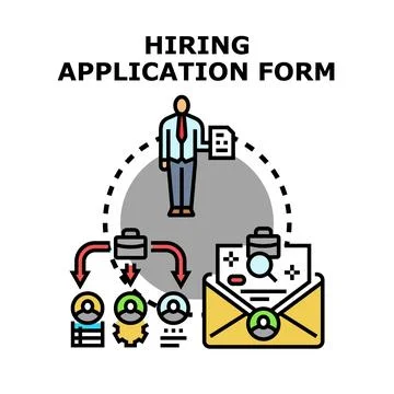 Hiring application form process with candidate selection Stock Illustration