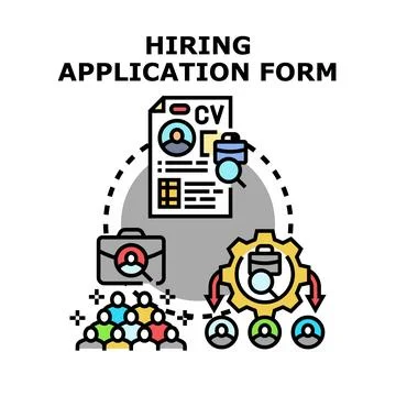 Hiring application form recruitment process hr concept Stock Illustration