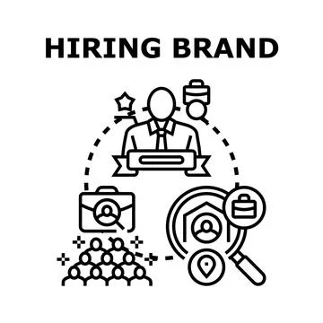 Hiring brand concept identifying new talent workforce Stock Illustration