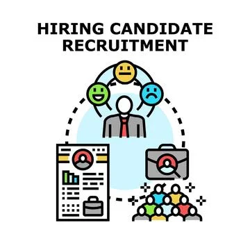 Hiring candidate recruitment process vector concept Stock Illustration