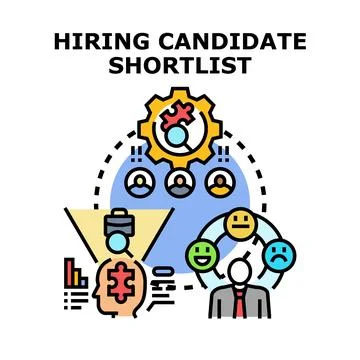 Hiring candidate shortlist selecting best job applicant for recruitment イラスト素材