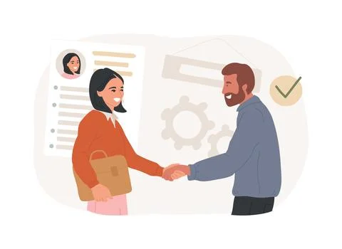 Hiring employee isolated concept vector illustration. Illustrazione stock
