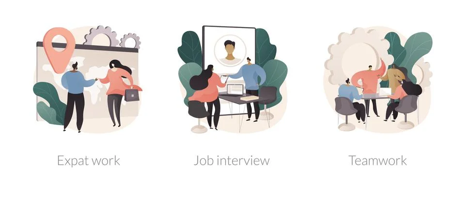 Hiring employees abstract concept vector illustrations. Stock Illustration