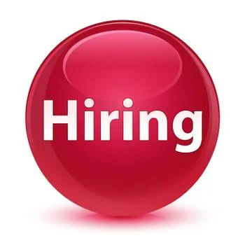 Hiring glassy pink round button Stock Illustration