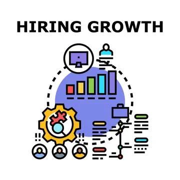 Hiring growth concept optimizing staffing and recruitment process Stock Illustration