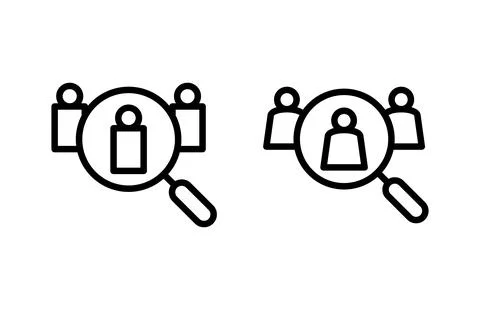 Hiring icon vector illustration. Search job vacancy sign and symbol. Human .. Stock Illustration