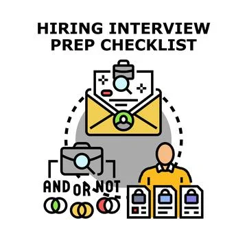 Hiring interview preparation checklist concept vector illustration Stock Illustration