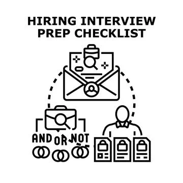 Hiring interview preparation checklist concept vector illustration Stock Illustration