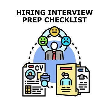 Hiring interview preparation checklist concept planning job search 스톡 일러스트