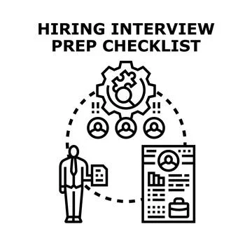 Hiring manager preparing for job interview checklist Stock-Illustration