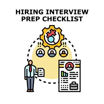 Hiring manager preparing for job interview checklist Stock-Illustration