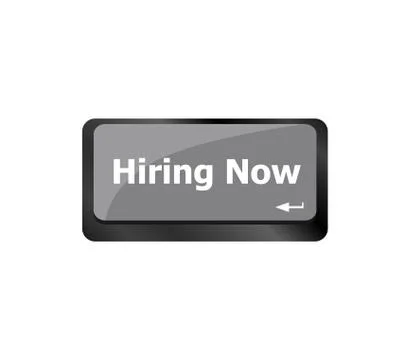 Hiring now Job concept. Computer keyboard key Stock Illustration