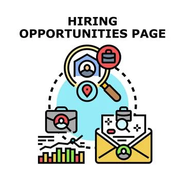 Hiring opportunities page concept vector illustration Stock Illustration